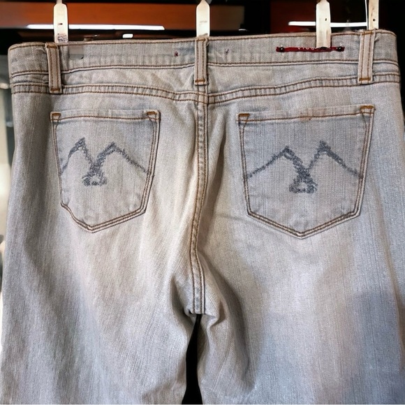 Trendy Bootcut/wide leg cuffed up jeans. Baby blue. Super soft and comfortable. - Picture 3 of 15